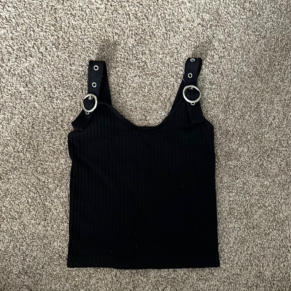 Black tank with adjustable straps